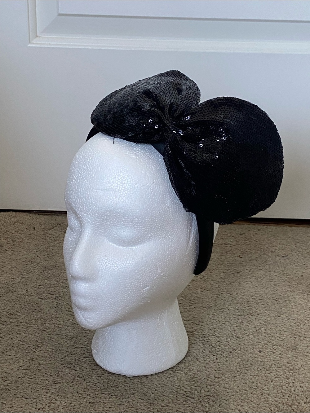 Black Sequin Bow Headband